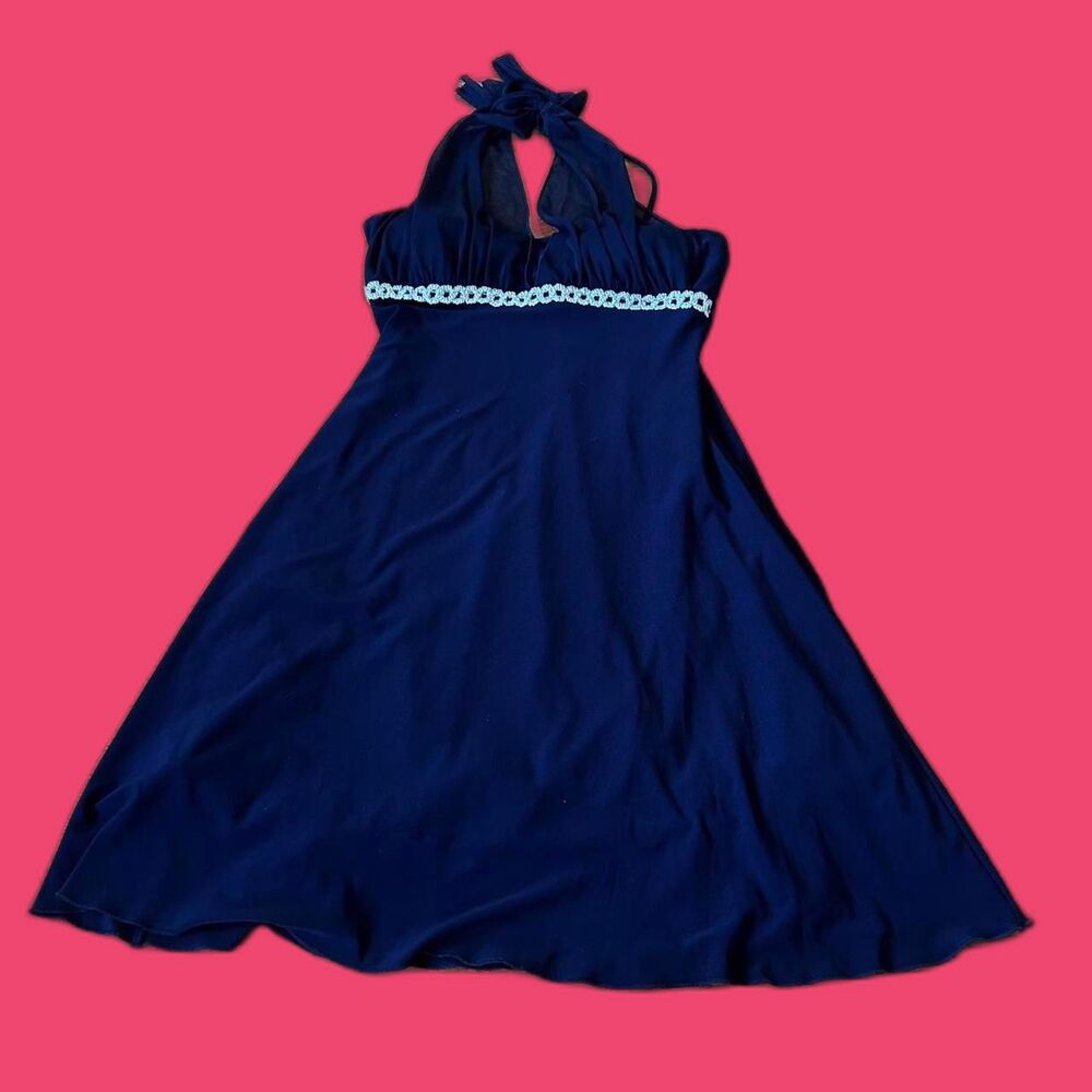 Navy Blue Halter Dress